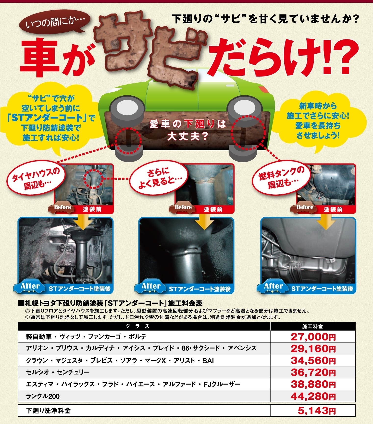 いつの間にか…車がサビだらけ!?