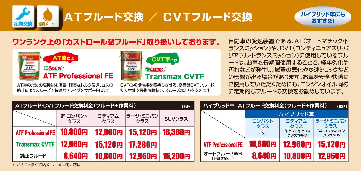 ATフルード交換/CVTフルード交換
